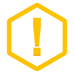 Exclamation mark, Attention sign, Caution icon, Hazard warning symbol, vector mark symbols Yellow style. Isolated icon.