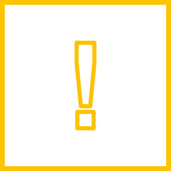 Exclamation mark, Attention sign, Caution icon, Hazard warning symbol, vector mark symbols Yellow style. Isolated icon.