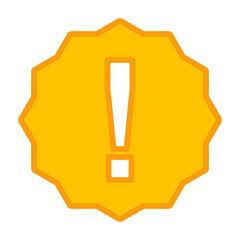 Exclamation mark, Attention sign, Caution icon, Hazard warning symbol, vector mark symbols Yellow style. Isolated icon.
