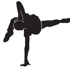 modern people breakdance silhouette. Youth culture, hip-hop, movement, style and fashion, action on white. 