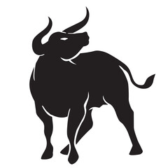 Mighty bull illustration on white background