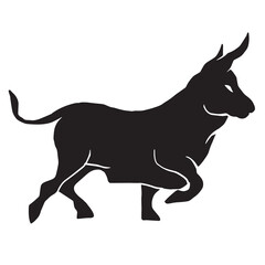 Mighty bull illustration on white background