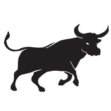Mighty bull illustration on white background