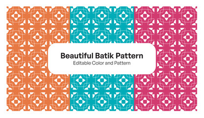 Modern Batik Pattern Kawung from Indonesia Country for Textile Pattern