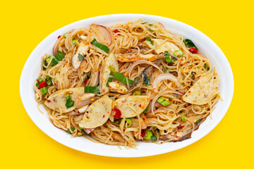 Rice vermicelli noodles spicy salad