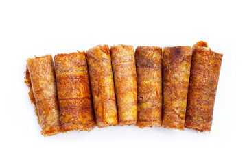 Sun dried banana roll snacks