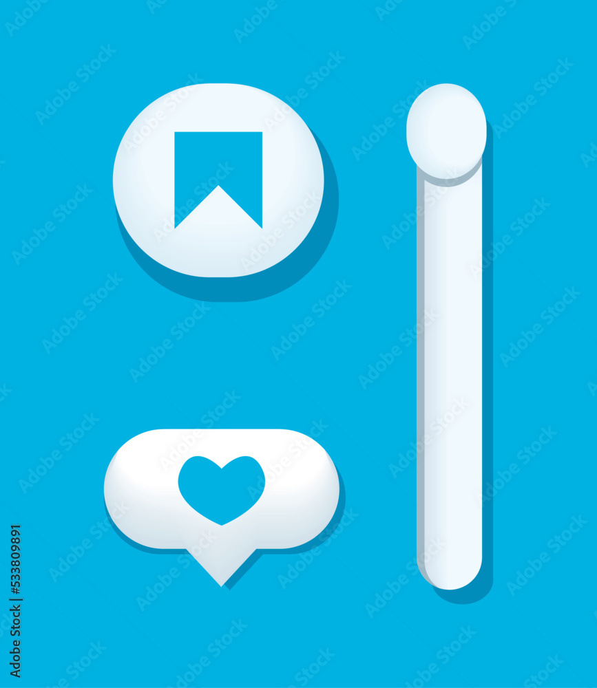 Poster flat settings buttons set