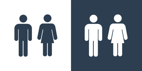 Vector icon of crowd persons. People group pictogram