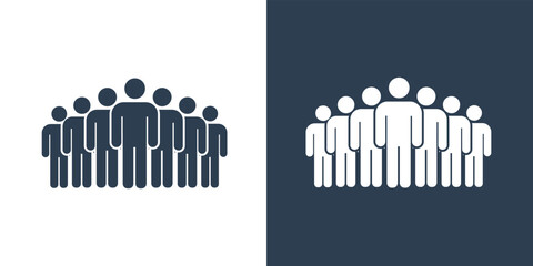 Vector icon of crowd persons. People group pictogram