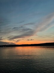 sunset over the lake
