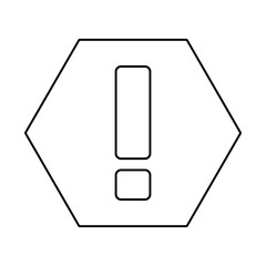 Exclamation mark, Attention sign, Caution icon, Hazard warning symbol, vector mark symbols. Black outline design. Isolated icon.