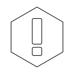 Exclamation mark, Attention sign, Caution icon, Hazard warning symbol, vector mark symbols. Black outline design. Isolated icon.