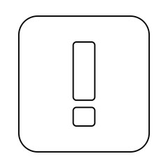 Exclamation mark, Attention sign, Caution icon, Hazard warning symbol, vector mark symbols. Black outline design. Isolated icon.