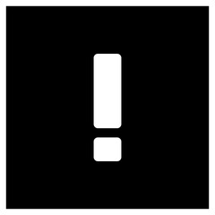 Exclamation mark, Attention sign, Caution icon, Hazard warning symbol, vector mark symbols. White outline design. Isolated icon.