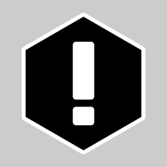 Exclamation mark, Attention sign, Caution icon, Hazard warning symbol, vector mark symbols. White outline design. Isolated icon.