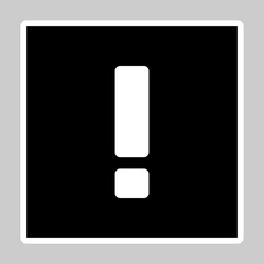 Exclamation mark, Attention sign, Caution icon, Hazard warning symbol, vector mark symbols. White outline design. Isolated icon.