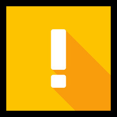 Exclamation mark, Attention sign, Caution icon, Hazard warning symbol, vector mark symbols Yellow style. Black stroke design. Isolated icon.