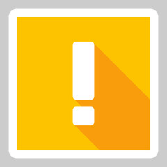 Exclamation mark, Attention sign, Caution icon, Hazard warning symbol, vector mark symbols Yellow style. White stroke design. Isolated icon.