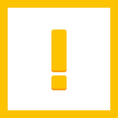 Exclamation mark, Attention sign, Caution icon, Hazard warning symbol, vector mark symbols Yellow style. Isolated icon.