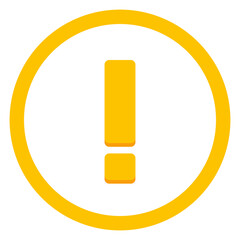 Exclamation mark, Attention sign, Caution icon, Hazard warning symbol, vector mark symbols Yellow style. Isolated icon.