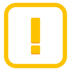 Exclamation mark, Attention sign, Caution icon, Hazard warning symbol, vector mark symbols Yellow style. Isolated icon.