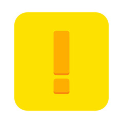 Exclamation mark, Attention sign, Caution icon, Hazard warning symbol, vector mark symbols Yellow style. Isolated icon.