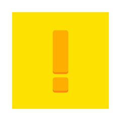 Exclamation mark, Attention sign, Caution icon, Hazard warning symbol, vector mark symbols Yellow style. Isolated icon.