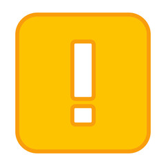 Exclamation mark, Attention sign, Caution icon, Hazard warning symbol, vector mark symbols Yellow style. Isolated icon.