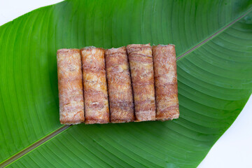 Sun dried banana roll snacks