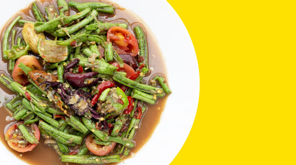 Spicy long bean salad. Thai food