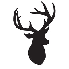 stag silhouette male deer vector icon on white background