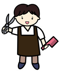 occupation, occupational clothes, children, hairdresser, hair designer