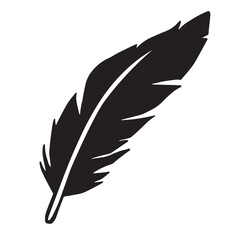 feathers silhouette vector on white background 