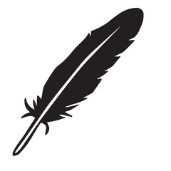 feathers silhouette vector on white background 