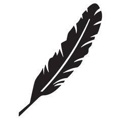 feather silhouette vector on white background