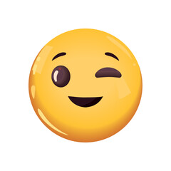 flat emoji winking an eye