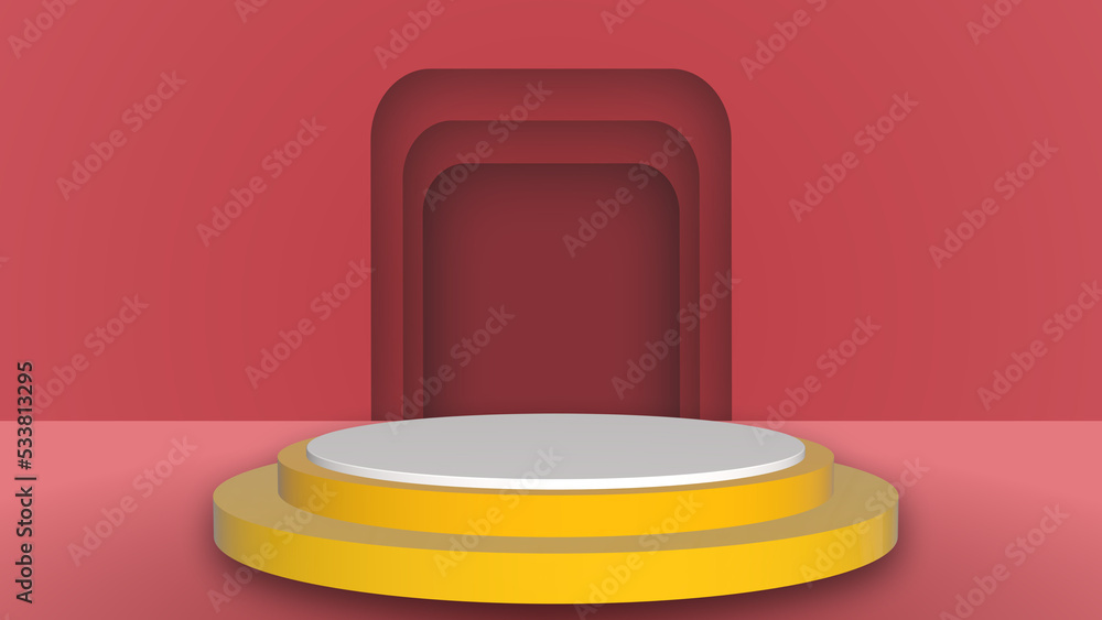 Poster abstract 3d podium products stand products display background. minimal style. suitable for stand to 