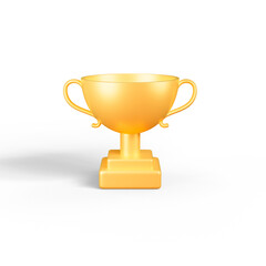 Trophy cup Icon Isolated 3d render Illustration