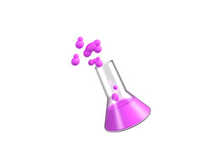 3D Render Laboratory Flask Icon Illustration