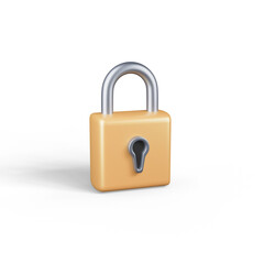 3D Floating Element Padlock icon illustration