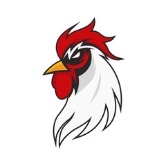 Rooster Logo Design with an Elegant and Simple Look.Designs Concept for T-shirts, Tattoos, Stickers, Gaming Logos or Posters.