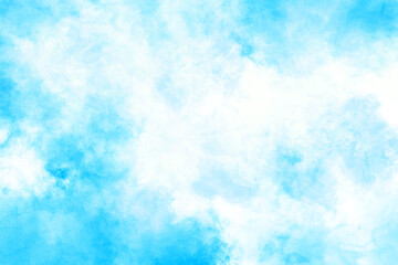Soft clouds in blue color sky for background with watercolor.