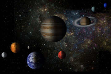 宇宙イメージ「太陽系惑星」