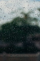 Naklejka na ściany i meble rain drops on window