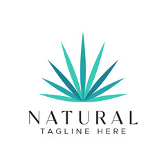 Grass, Leaf, Plant Abstract Logo Fresh Green Color Natural Concept. Business Skin Beauty Care and Pure Organic  Product.