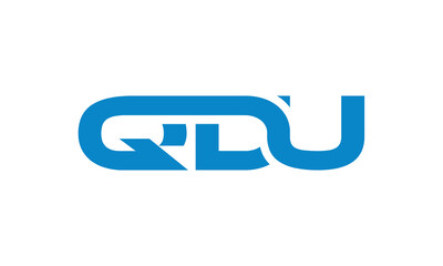QDU monogram linked letters, creative typography logo icon