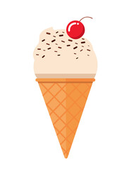ice cream cone in flat style