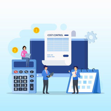 Cost Control Concept. Idea Of Financial Planning Savings Flat Vector Illustration.