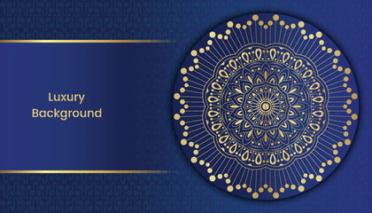Royal vintage floral mandala design background in gold color. Islamic background with mandala ornament. 