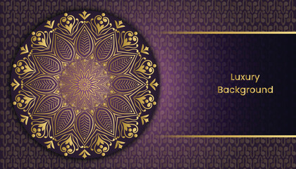 Luxury gold vintage creative invitation card. Arabesque style decorative background design.